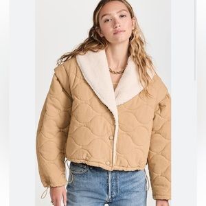 ASTR the Label Nadine Quilted Faux Shearling Jacket NWT